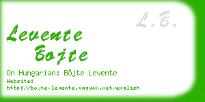 levente bojte business card