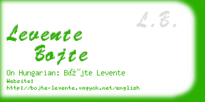 levente bojte business card